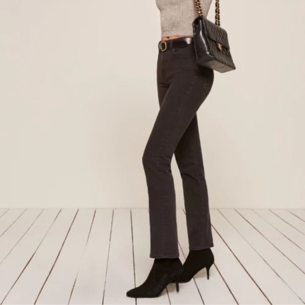 Reformation | Liza high straight jean black high rise denim size 25